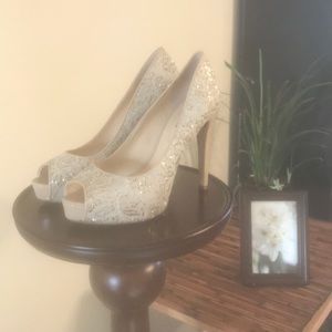 Guess Sexy Beige High Heel with a Peak a Boo Toe